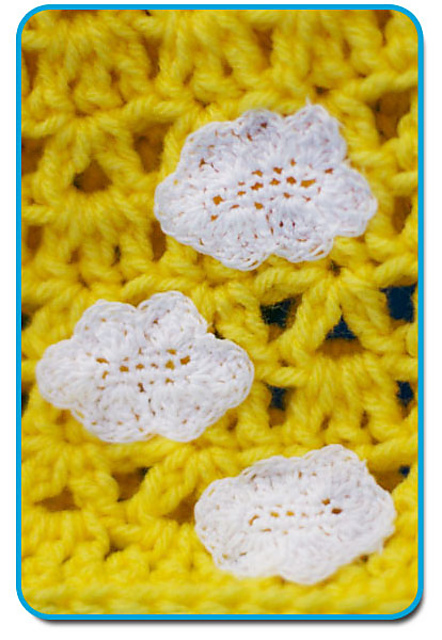 Clouds crochet applique