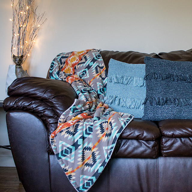 Crochet Fringed Throw Pillow