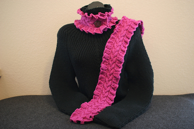 Ruffled Scarflette & Scarf