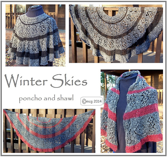 Winter Skies - shawl AND poncho