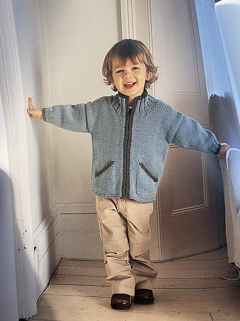Zipped jacket with Contrasting Edges and Hat
