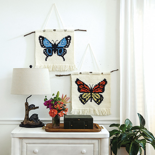Pair of Butterfly Wall Hangings