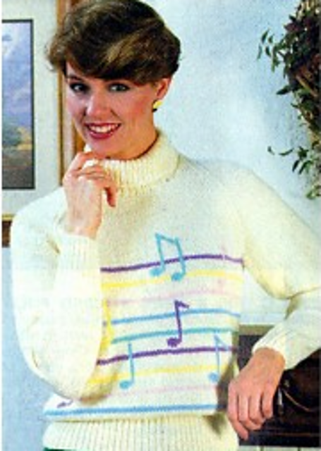 Musical Notes Turtleneck Pullover