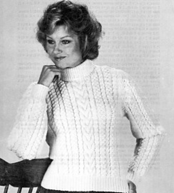 Aran Turtleneck Staghorn Cable