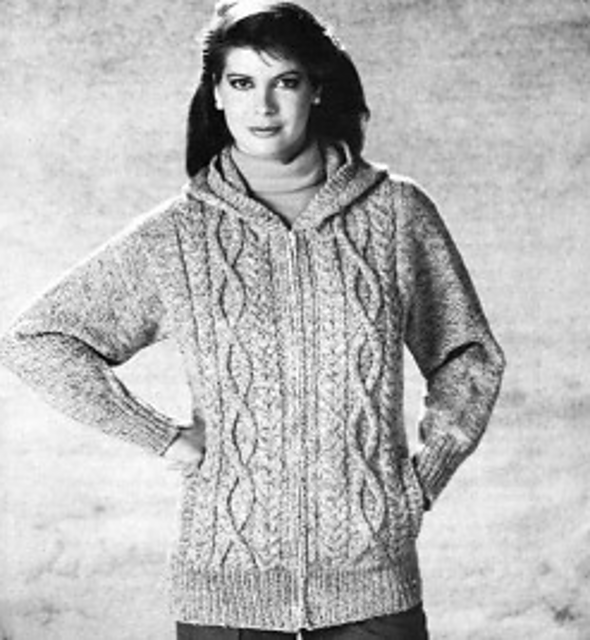 Hooded Cable Cardigan