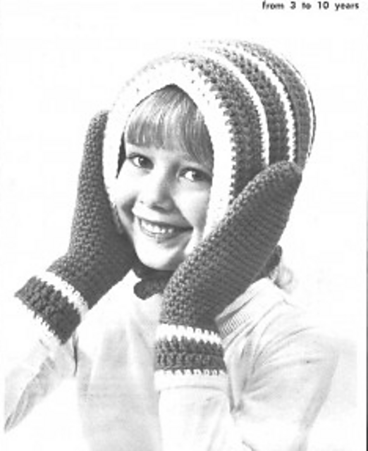 Girl's Dutch Hat & Mittens #8130