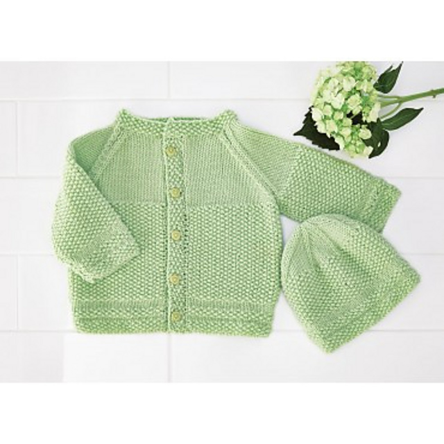 Baby Raglan Cardi & Hat
