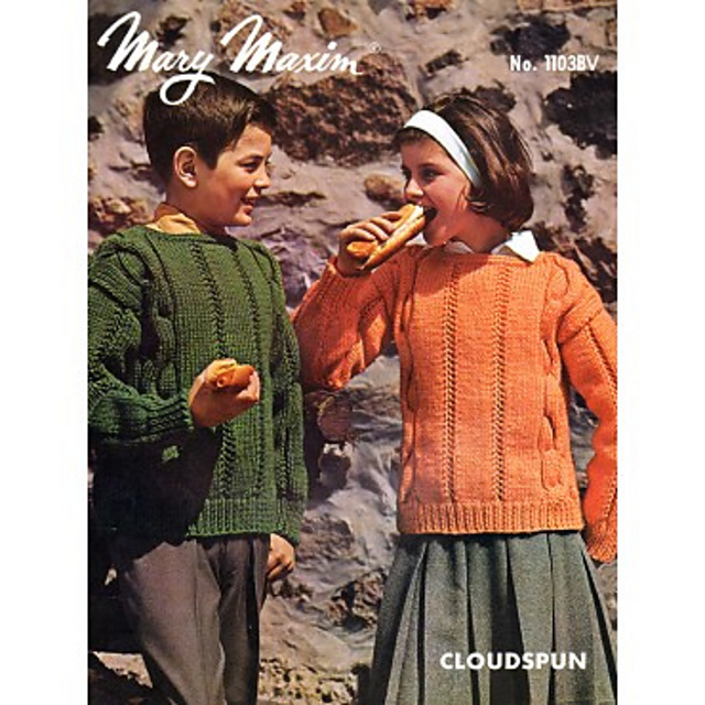 Boys' and Girls' Cabled Pullover #1103bv
