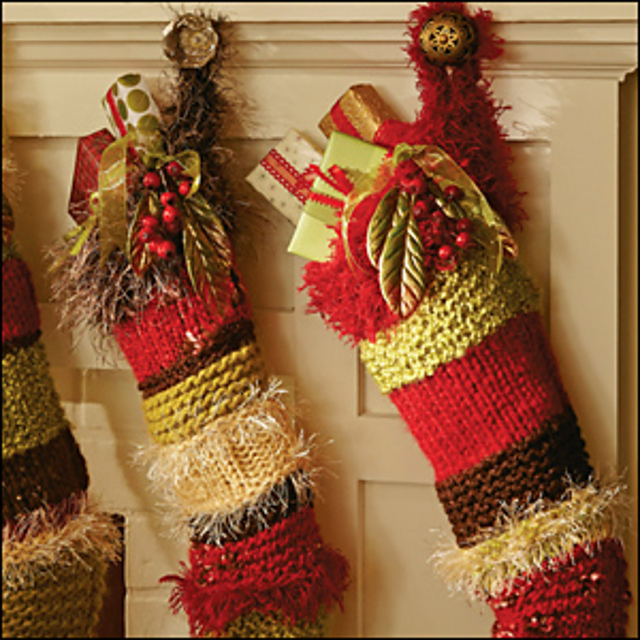 Super Scrap Yarn Stockings: Version 1