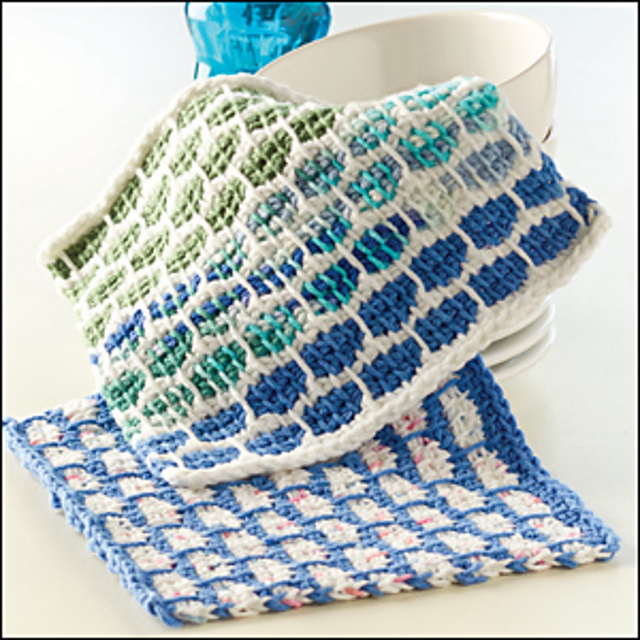 Tunisian Ball-Band Dishcloth