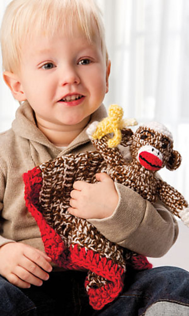 Sock Monkey Cuddle Blanket