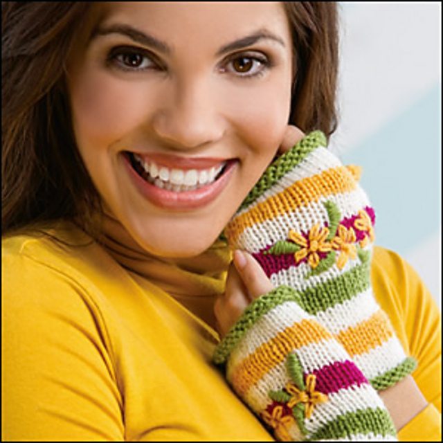 Sassy in Stripes Fingerless Mitts