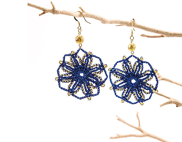 Beaded Snowflake Earrings