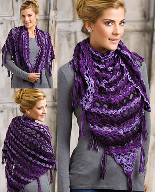 Dusky Fringe Shawl