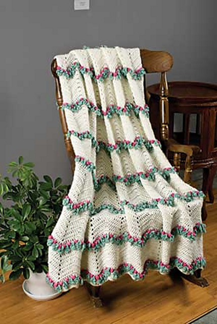 Rose Garden Ripple Throw