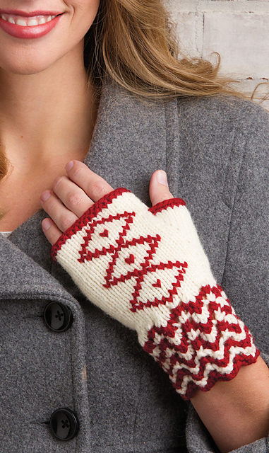 Embroidered Fingerless Mitts