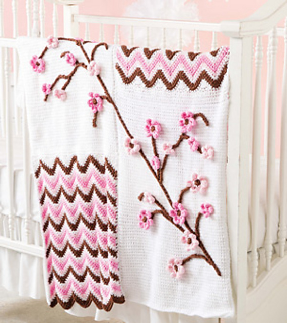 Ravelry Ripples & Flowers Baby Afghan pattern by Leshia Tweddle