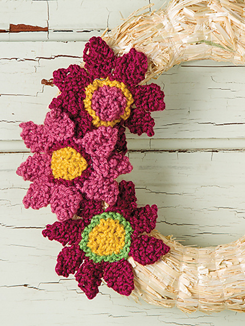 Knit Flower Wreath