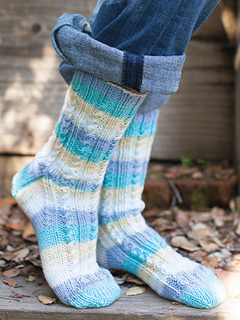 Faux Cable Socks