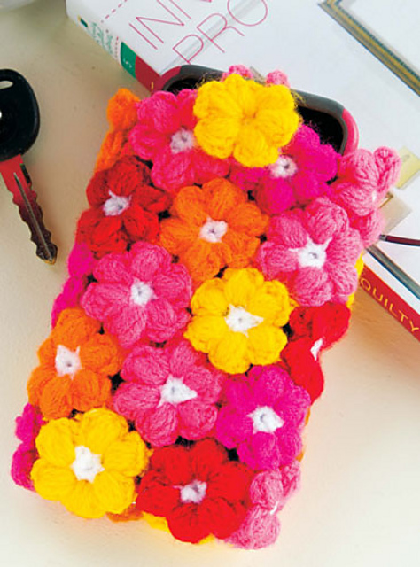 Puffy Posy Phone Cozy