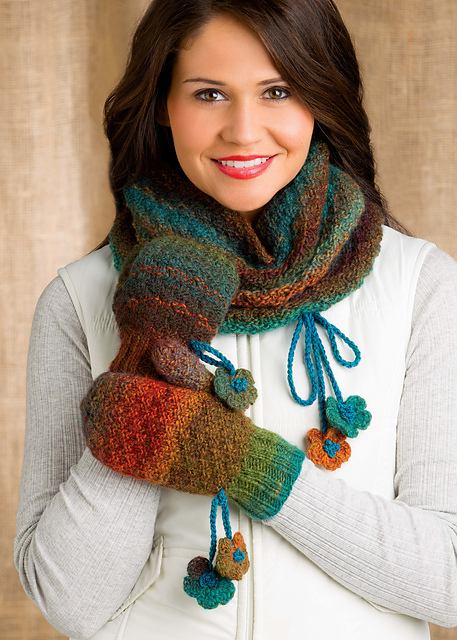 Funky Fleur Cowl & Mitts