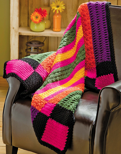 Vibrant Stripes Sampler Afghan