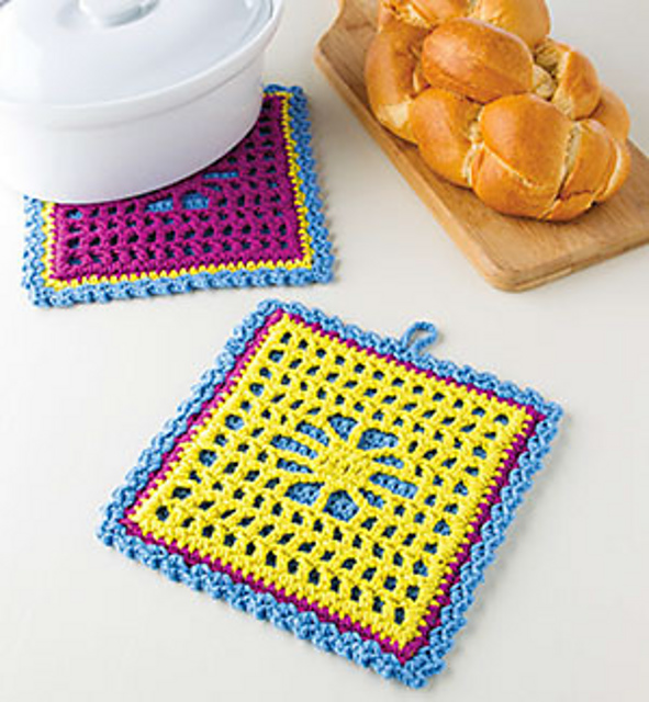 Floral Filet Pot Holders