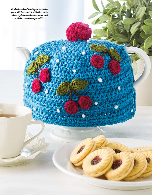 Ravelry Cherries Jubilee Tea Cozy pattern by Debra Arch