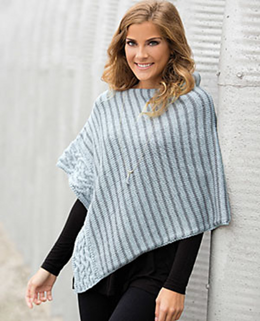 Simply Stripes & Cables Poncho