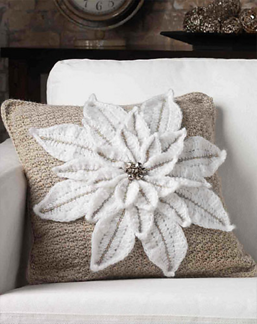Plush Poinsettia Pillow