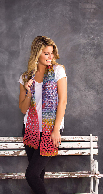 Playful Picot & Openwork Scarf