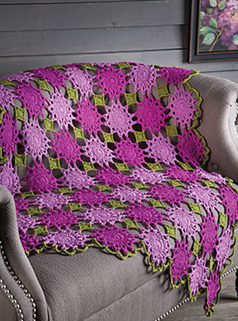 Blooming Broomstick Lace Throw