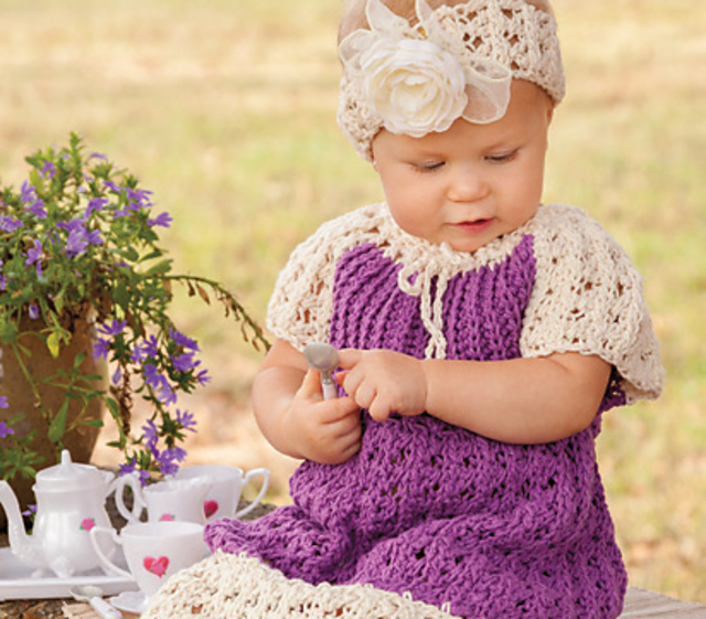 Cotton & Lace Peasant Dress & Headband