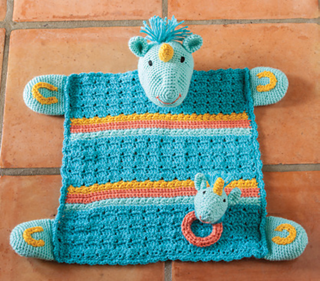 Unicorn Lovey With Matching Rattle