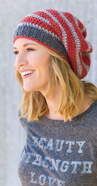 Modern Stripe Slouchy Beanie