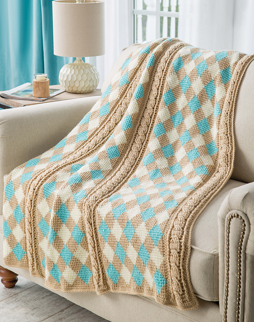 Tunisian Argyle Throw
