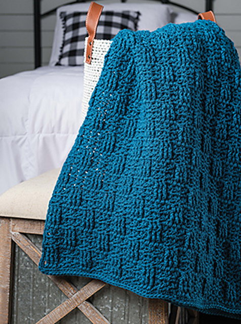 Easy Basket-Weave Throw