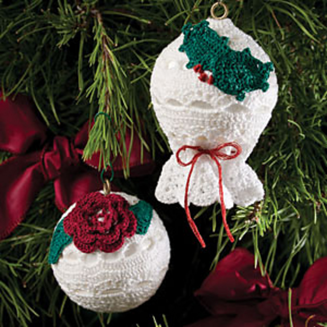Rose & Holly Ornaments