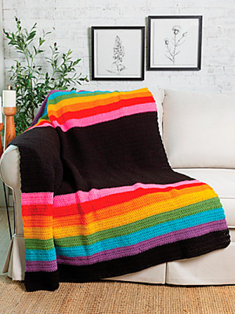 Dark Rainbow Afghan