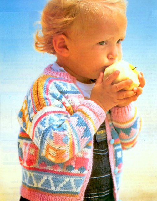 Baby cardigan with toy train
