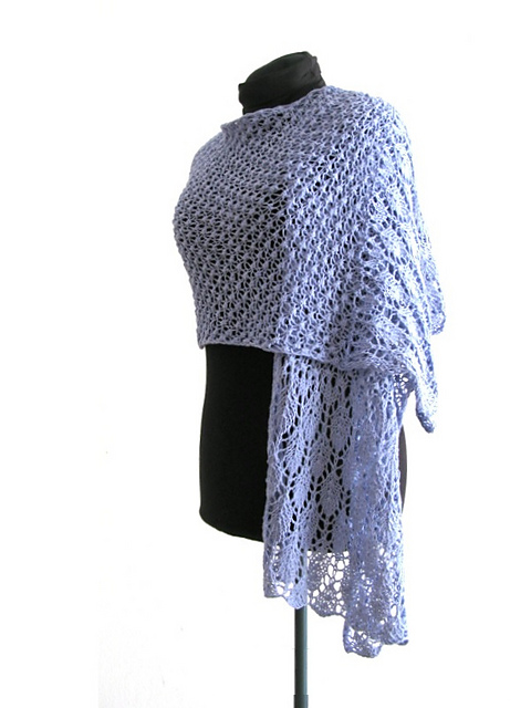 Lavender Flowers lace stole
