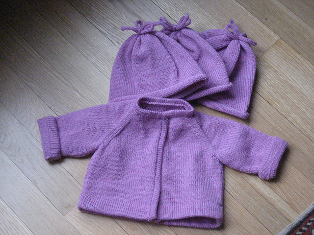 Machine Knit Charity Baby Cardi - Sz 3-6 mos.