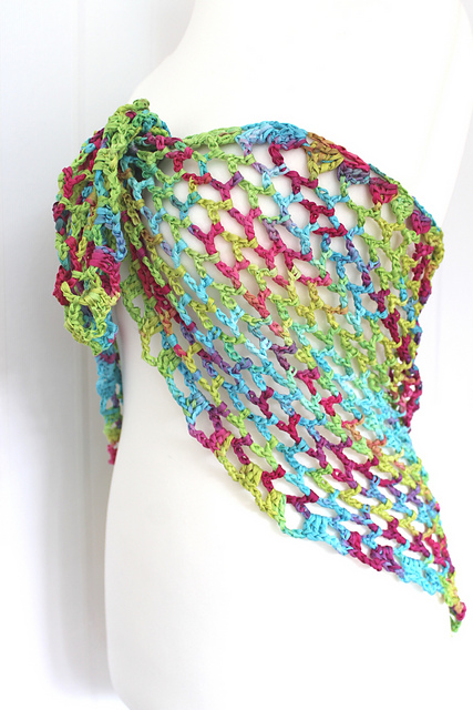 triangular shawl "coralreef"