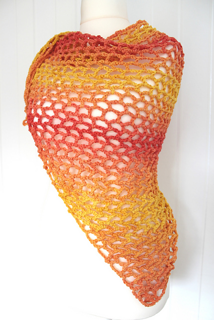 sunrise triangular shawl