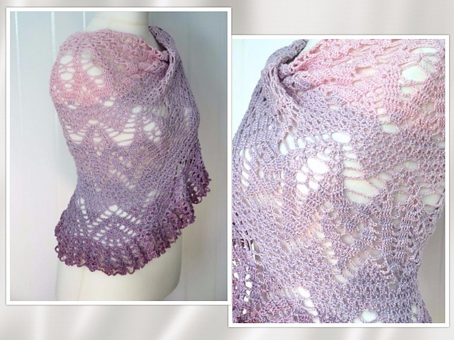 triangular shawl "magnificent flowers"