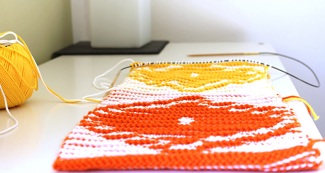 Topflappen-Schattenstricken