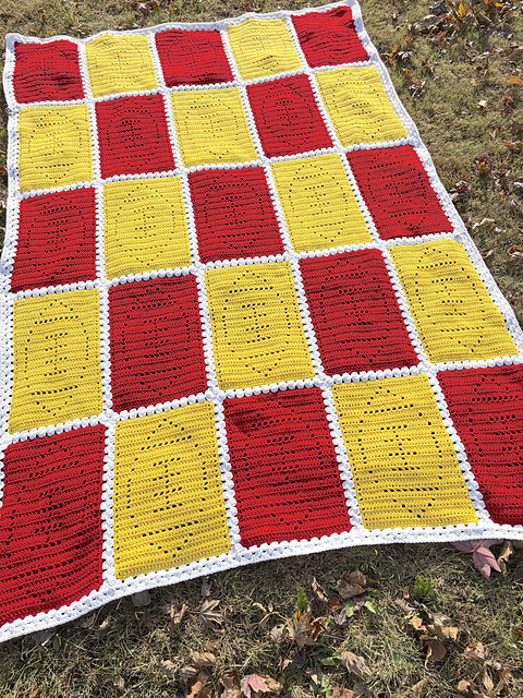 Filet Football Blanket