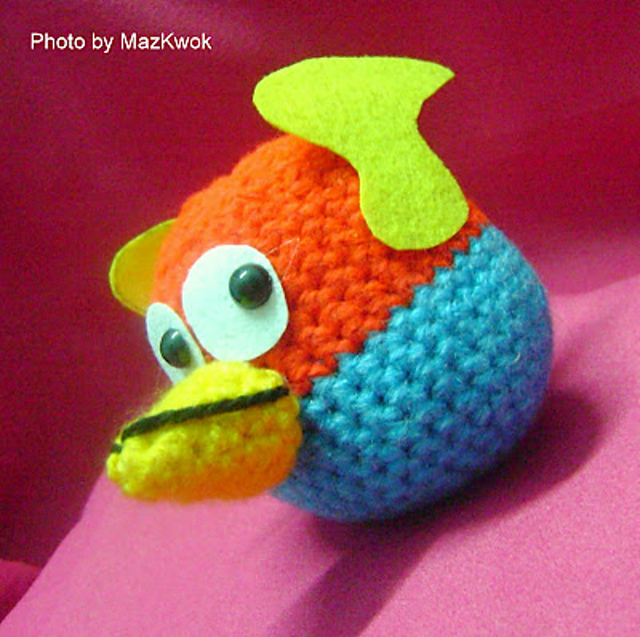 Amigurumi: Angry bird space - Lightning bird