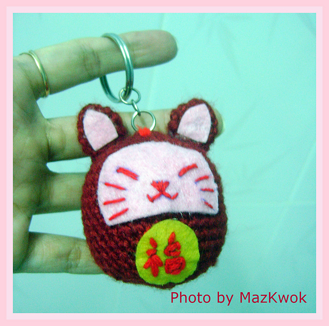 Amigurumi: Lucky cat keyring
