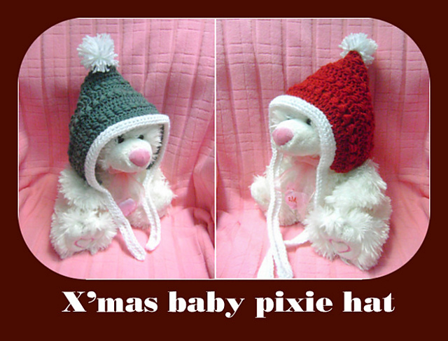 Christmas baby pixie hat